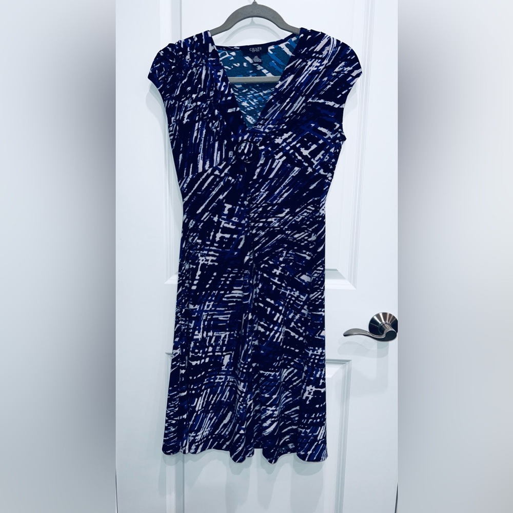 Chaps Woman’s Abstract Stretchy V-Neck Sleeveless Dress Size XS